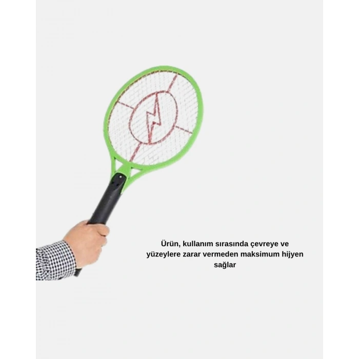 Yüksek Gerilimli Elektronik Sinek Raket – Sessiz Kimyasız ve Güvenli Kullanım