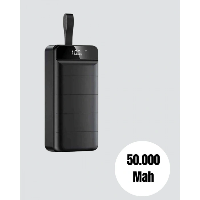 Yüksek Kapasiteli 50.000 mAh Powerbank – Type-C Lightning ve Micro USB Uyumlu Çoklu Cihaz Şarj Özellikli