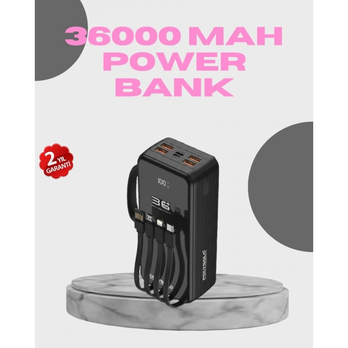 Yüksek Kapasiteli Powerbank Hızlı Şarj ve Kablosuz Destekli