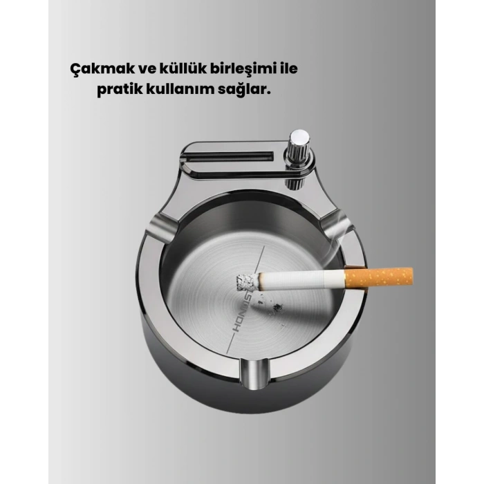 Yuvarlak Çakmaklı Küllük Dayanıklı Metal Yapı