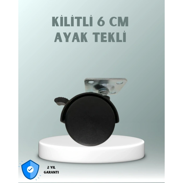 Zemin Korumalı 6 cm Kilitli Döner Ayak