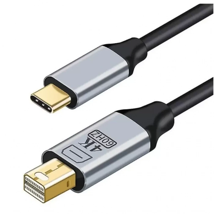ZR126 Siyah Type-C Mini Dp Çevirici Kablo 1,8 M