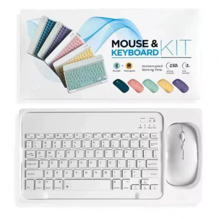 ZR20Km Beyaz Kablosuz Klavye Mouse Set
