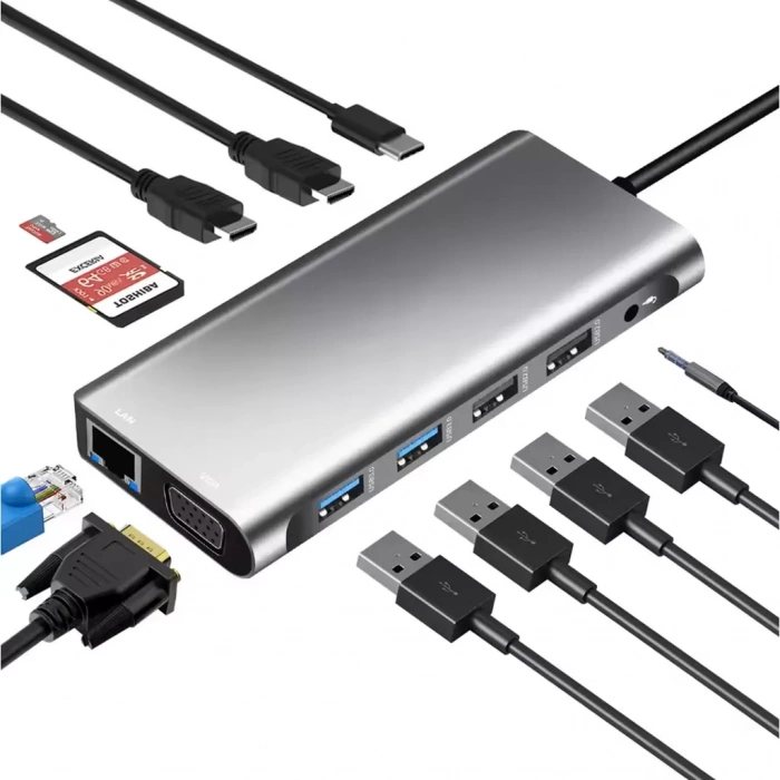 ZR610 Type-C 12 İn 1 Çift Hdmı