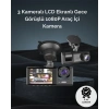 1. 3 Kameralı Full HD Araç Kamerası – Ön İç ve Arka Görüş ile %100 Kapsama