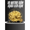10 Metre Günışığı Led Işık Fişli Dekoratif Sarı Ton Aydınlatma 3 Modlu Led Şerit