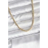 14K Gold Renk Kaplama Boru Zincir Model CM Kadın Kolye 5886