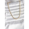 14K Gold Renk Kaplama Boru Zincir Model CM Kadın Kolye 5886