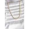 14K Gold Renk Kaplama Boru Zincir Model CM Kadın Kolye - TJ-BKO10740