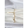 14K Gold Renk Kaplama Kalpli Model CM Kadın Bileklik - TJ-BB8131