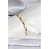 14K Gold Renk Kaplama Zincir Model CM Kadın Bileklik 5886