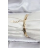 14K Gold Renk Kaplama Zincir Model CM Kadın Bileklik 5886