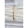 14K Gold Renk Kaplama Zirkon Taşlı Baget Model CM Kadın Bileklik 5886