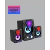 2+1 RGB LED Işıklı Güçlü Bas Sistemli Bilgisayar Hoparlörü
