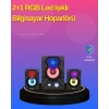 2.1 Kanal RGB LED Oyun Hoparlörü Subwoofer Destekli