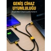 240W Çoklu Şarj Kablosu Type-C Lightning Micro USB Örgü Kablo