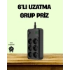 2500W Güçlü 6’lı Priz USB ve Type-C Çıkışlı Termal Korumalı