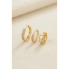 3 lü Set Gold Renk Halka Model Küpe