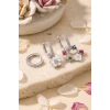 3 lü Set Gümüş Renk Çiçek Model Küpe TJ-BKP11963