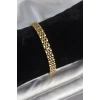 316L Çelik 7 mm Kalınlıkta Gold Renkli Erkek Bileklik - TJ-EB3767
