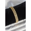 316L Çelik 9 mm Kalınlıkta Gold Renkli Erkek Bileklik - TJ-EB3773