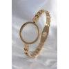 316L Çelik Gold Renk Arpa İşleme Açılabilir Fanus Model Kadın Kelepçe - TJ-BB5911