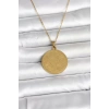 316L Çelik Gold Renk Ayetel Kürsi Yazılı Kolye - TJ-BKO11059