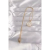316L Çelik Gold Renk Beyaz Mineli Karışık Figürlü Tarot Kolye 5886