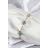 316L Çelik Gold Renk Buz Mavisi Baby Boy Yonca Kadın Bileklik - TJ-BB7948