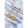 316L Çelik Gold Renk Çyrek Model Kadın Küpe - TJ-BKP8017