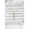 316L Çelik Gold Renk Deniz Temalı Y Model Zirkon Taşlı Kadın Kolye 5886