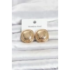 316L Çelik Gold Renk Düğme Model Kadın Küpe
