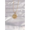 316L Çelik Gold Renk Güneş Figür Vintage Kolye - TJ-BKO9060