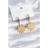 316L Çelik Gold Renk Güneş Model Göz İşleme Kadın Küpe - TJ-BKP8146