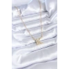 316L Çelik Gold Renk K Harf Model Zirkon Taşlı Kadın Kolye - TJ-BKO7712