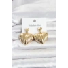 316L Çelik Gold Renk Kalp Model Kadın Küpe 5886