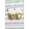 316L Çelik Gold Renk Kalp Model Kadın Küpe - TJ-BKP11505