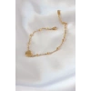 316L Çelik Gold Renk Kalp Model Minimal Top Detay Kadın Bileklik - TJ-BB5434