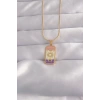 316L Çelik Gold Renk Karışık Mineli Ay Figür Tarot Kolye - TJ-BKO9032