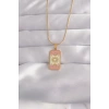 316L Çelik Gold Renk Karışık Mineli Ay Figür Tarot Kolye - TJ-BKO9036