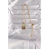 316L Çelik Gold Renk Karışık Mineli El Figür Tarot Kolye - TJ-BKO9035