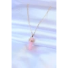 316L Çelik Gold Renk Kristal Pembe Taş Model Kadın kolye - TJ-BKO7472