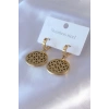 316L Çelik Gold Renk Lotus Model Kadın Küpe 5886
