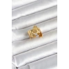 316L Çelik Gold Renk Lotus Model Kadın Yüzük 5886