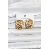 316L Çelik Gold Renk Motif Desen Model Kadın Küpe