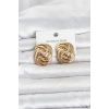 316L Çelik Gold Renk Motif Desen Model Kadın Küpe 5886