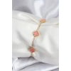 316L Çelik Gold Renk Pembe Baby Boy Yonca Kadın Bileklik 5886
