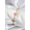 316L Çelik Gold Renk Pembe Baby Boy Yonca Kadın Bileklik - TJ-BB7946