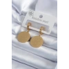 316L Çelik Gold Renk Pentagram Yıldızı İşleme Model Kadın Küpe 5886