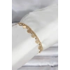 316L Çelik Gold Renk Pullu Model Kadın Bileklik 5886